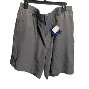 Burlebo Mens 2XL Lightweight Quick-Dry Gray Elastic Waist Shorts